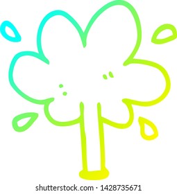 dibujo de línea de gradiente frío de una ardilla de agua de dibujos animados