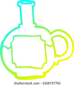 cold gradient line drawing of a cartoon food bottle