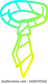 desenho de linha de gradiente frio de uma gravata de escritório de desenho animado