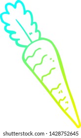 dibujo de una zanahoria con gradiente frío