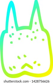 cold gradient line drawing of a cartoon tooth