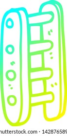 cold gradient line drawing of a cartoon tall ladder