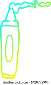 cold gradient line drawing of a cartoon coloring crayon