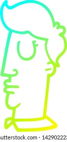 dibujo de línea de degradado frío de una caricatura cabeza humana
