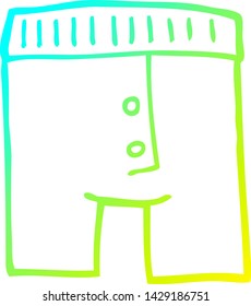 dibujo de línea de degradado frío de una ropa interior de dibujos animados