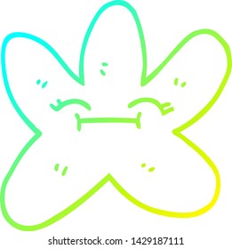 cold gradient line drawing of a cartoon star fish