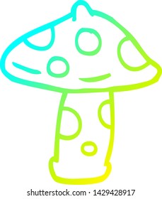 dibujo de línea de degradado frío de un taburete de dibujos animados