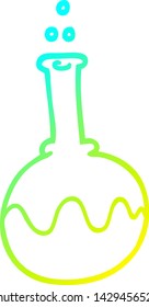 cold gradient line drawing of a cartoon science experiment