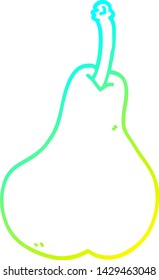 cold gradient line drawing of a cartoon healthy pear