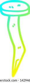 cold gradient line drawing of a cartoon brass nail
