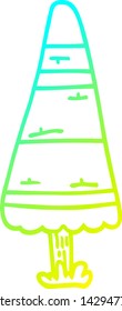 cold gradient line drawing of a cartoon christmas tree