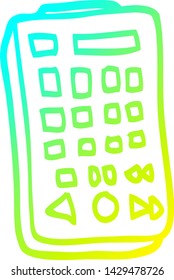 dibujo de línea de degradado frío de un control remoto de dibujos animados