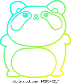 cold gradient line drawing of a cartoon panda