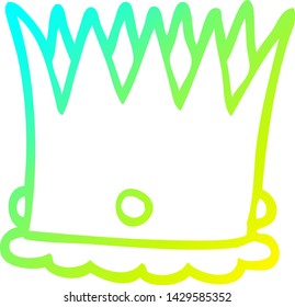 cold gradient line drawing of a cartoon silver crown