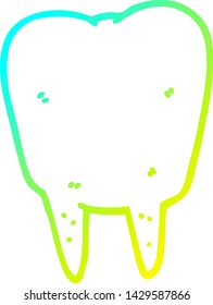 cold gradient line drawing of a cartoon tooth