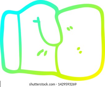cold gradient line drawing of a cartoon boxing glove