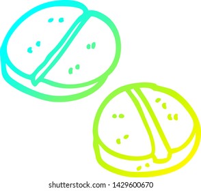 cold gradient line drawing of a cartoon tablets