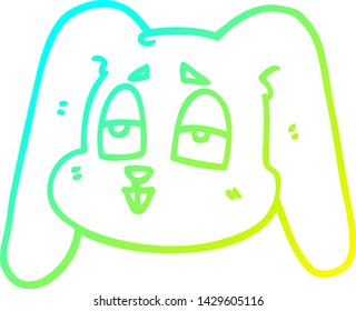 cold gradient line drawing of a cartoon bunny rabbit