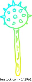 cold gradient line drawing of a cartoon medieval mace