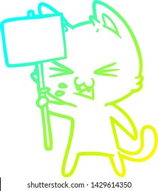 kalte Farbverlauf-Linienzeichnung einer Karikaturenproteste