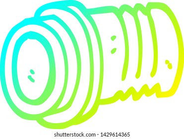 cold gradient line drawing of a cartoon pipe fitting