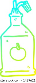 cold gradient line drawing of a cartoon tomato ketchup