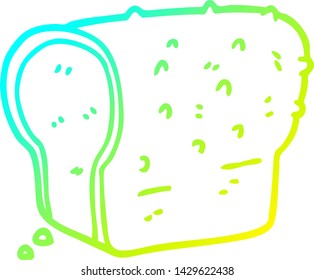 cold gradient line drawing of a cartoon wholemeal bread