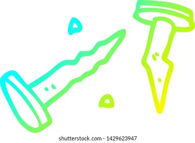 cold gradient line drawing of a cartoon nails