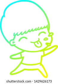 cold gradient line drawing of a cartoon rude man
