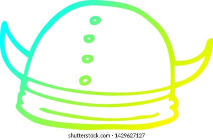 cold gradient line drawing of a cartoon viking helmet