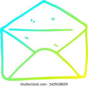 cold gradient line drawing of a cartoon envelope