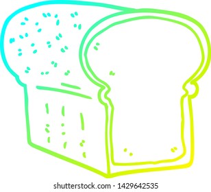 dibujo de línea de gradiente frío de una hogaza de pan