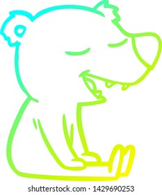 cold gradient line drawing of a cartoon bear