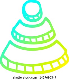 cold gradient line drawing of a cartoon wi fi