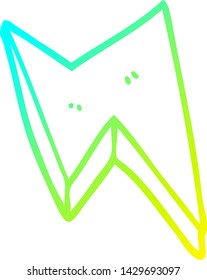 cold gradient line drawing of a cartoon thunder bolts