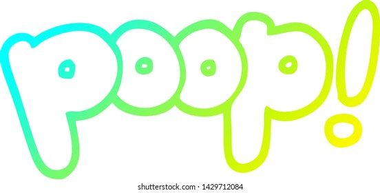 dibujo de línea de degradado frío de un poop de fuente de caricatura