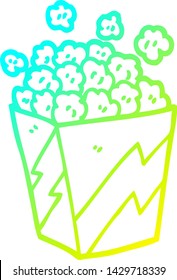 desenho de linha de gradiente frio de uma pipoca de desenho animado