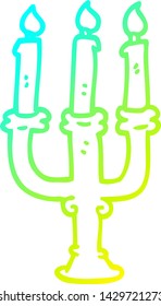 dibujo de línea de gradiente frío de velas espeluznantes de dibujos animados 