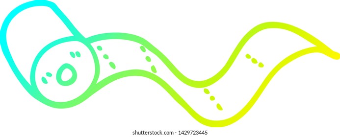 cold gradient line drawing of a cartoon toilet roll