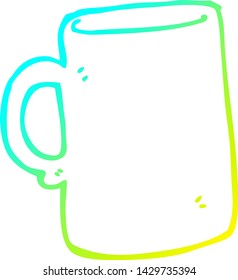 cold gradient line drawing of a cartoon mug