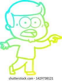 dibujo de una línea de degradado frío de un hombre impactado