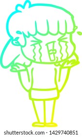 dibujo de una caricaturista con lágrimas de gradiente frío