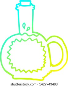 cold gradient line drawing of a cartoon maple syrup