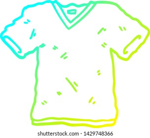 cold gradient line drawing of a cartoon tee shirt