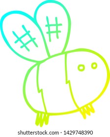 cold gradient line drawing of a cartoon bee
