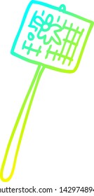 dibujo de línea de gradiente frío de una mosca de dibujos animados empapada