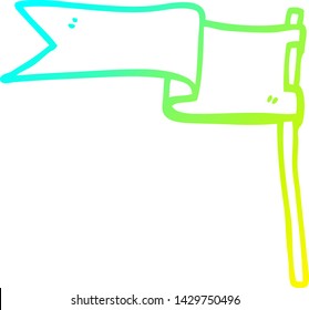 dibujo de línea de degradado frío de una bandera de dibujos animados