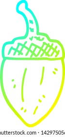 cold gradient line drawing of a cartoon acorn