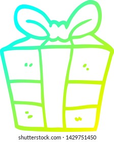 cold gradient line drawing of a cartoon present