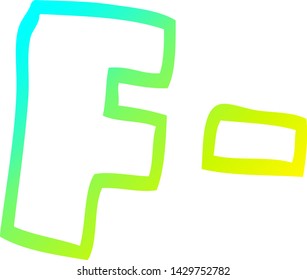 desenho de linha de gradiente frio de uma carta de desenho animado graus